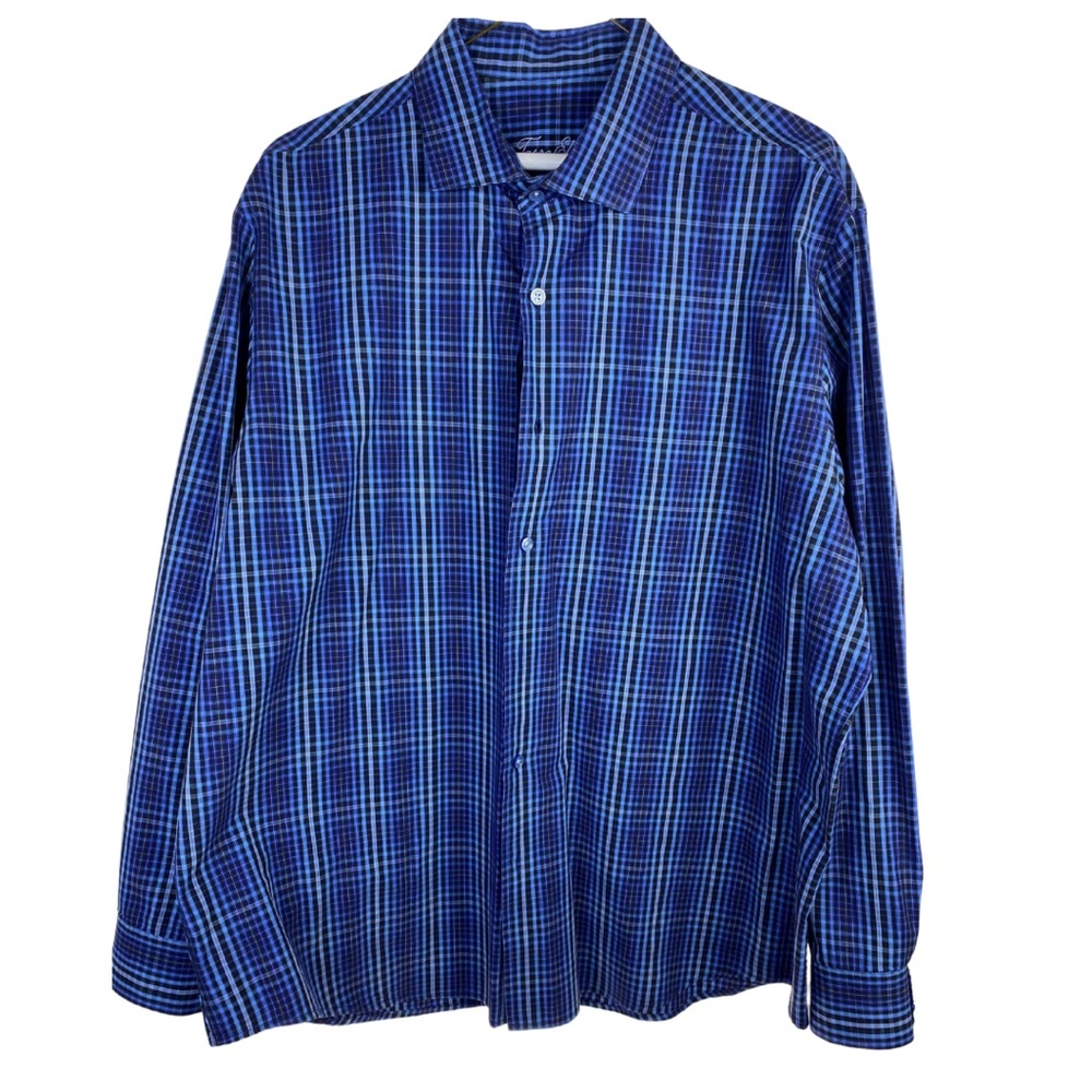 Tasso Elba Men’s Long Sleeve Dress Shirt – XL – Blue